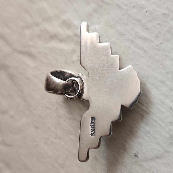 NWOT Native American Navajo Turquoise & Sterling Thunderbird Pendant π©΅π - Picture 6 of 11